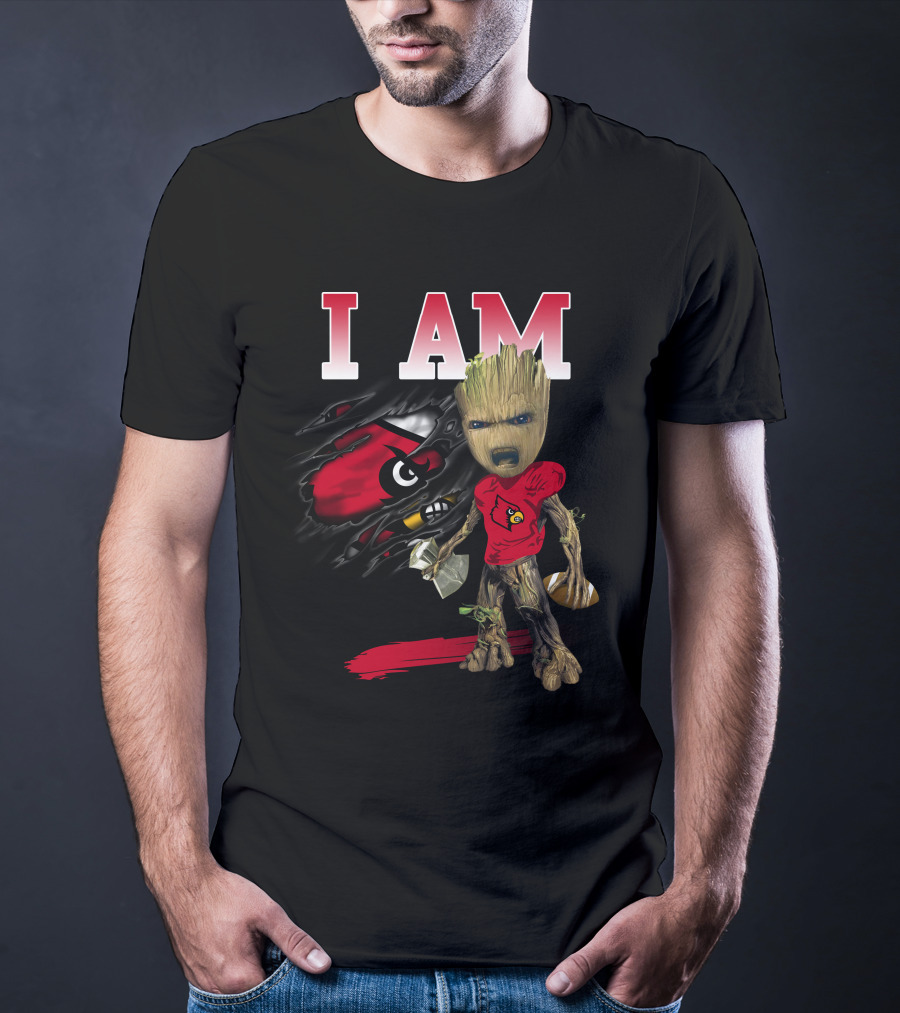 I Am Groot Louisville Cardinals Football Fan T-Shirt