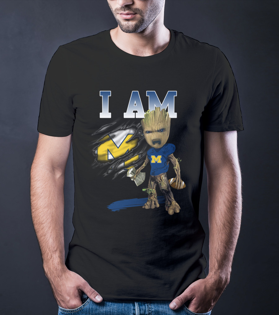 I Am Michigan Groot Football Axe M T-Shirt