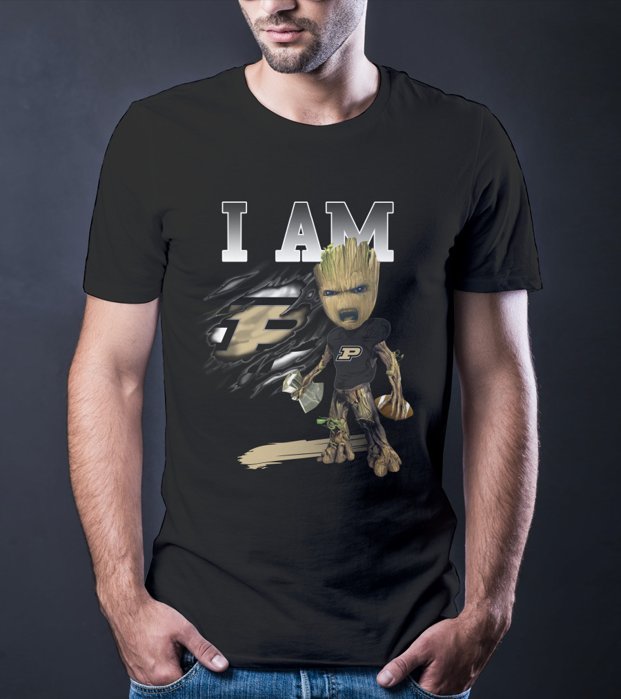 I Am Groot Purdue Boilermakers Football Avengers Crossover T-Shirt