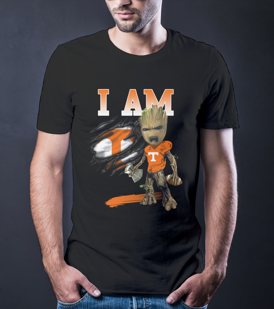 I Am Groot Tennessee Volunteers Fan Iconic Football Fusion T-Shirt