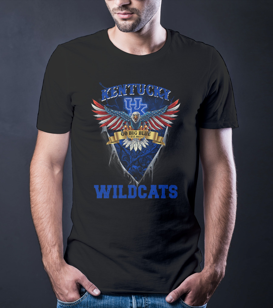 Kentucky Wildcats Go Big Blue Us Eagle Est. 1865 T-Shirt