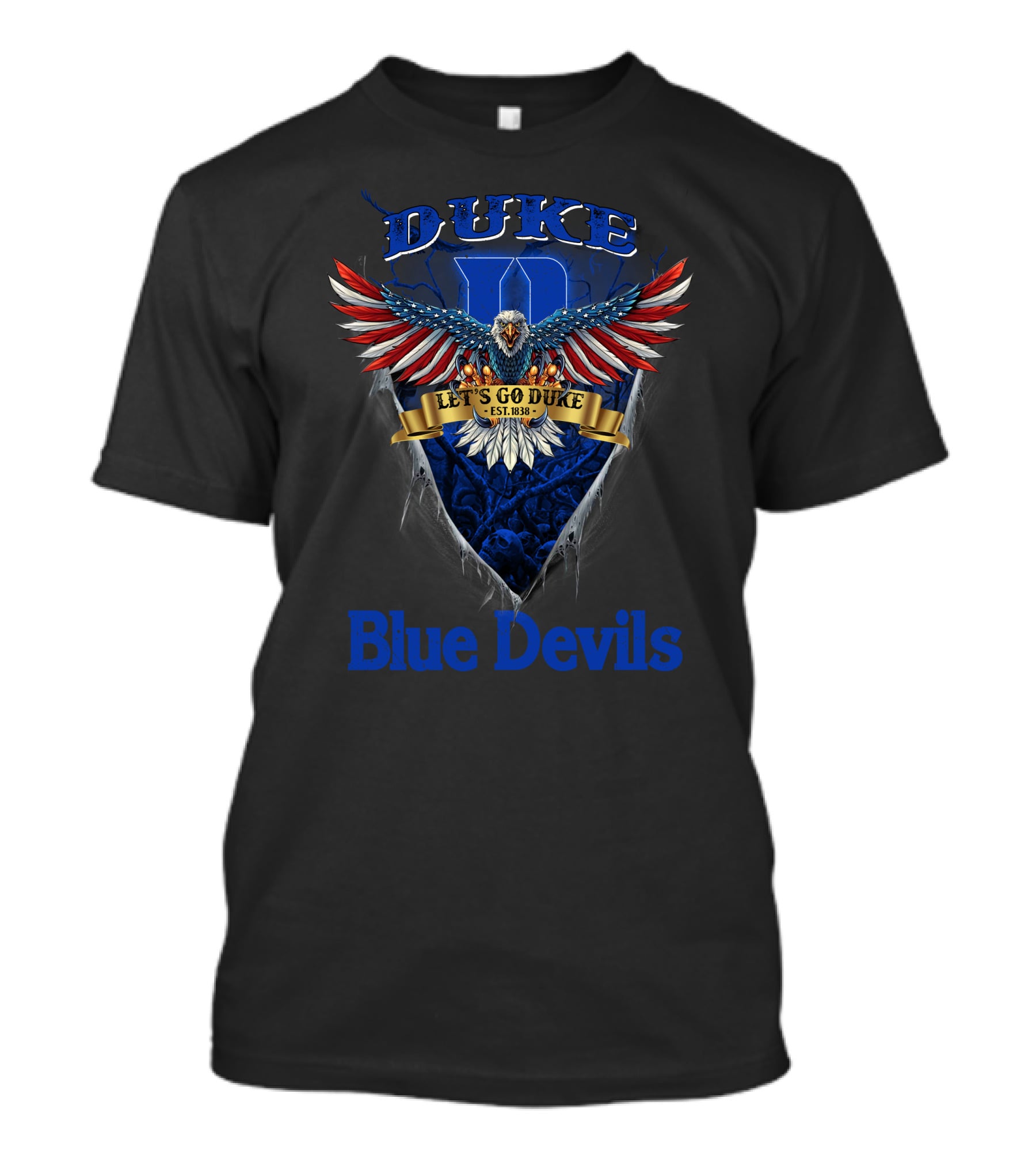 Duke Blue Devils Us Eagle Let's Go Duke Est. 1838 T-Shirt