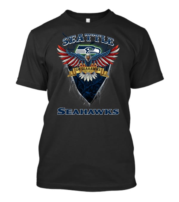 Seattle Seahawks Go Seahawks Est. 1974 Nfl Us Eagle T-Shirt