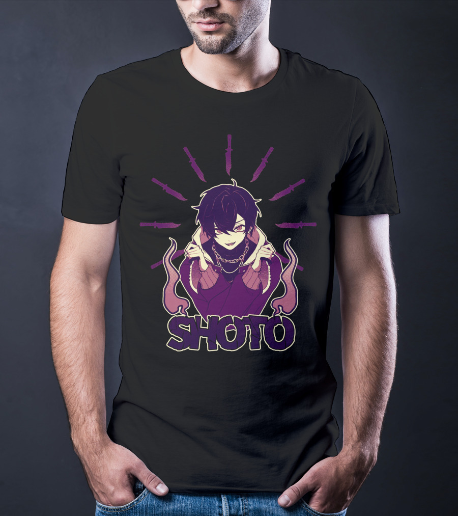 SHOTO ROGUE GUILDIE Anime Character With Knives And Flames T-Shirt