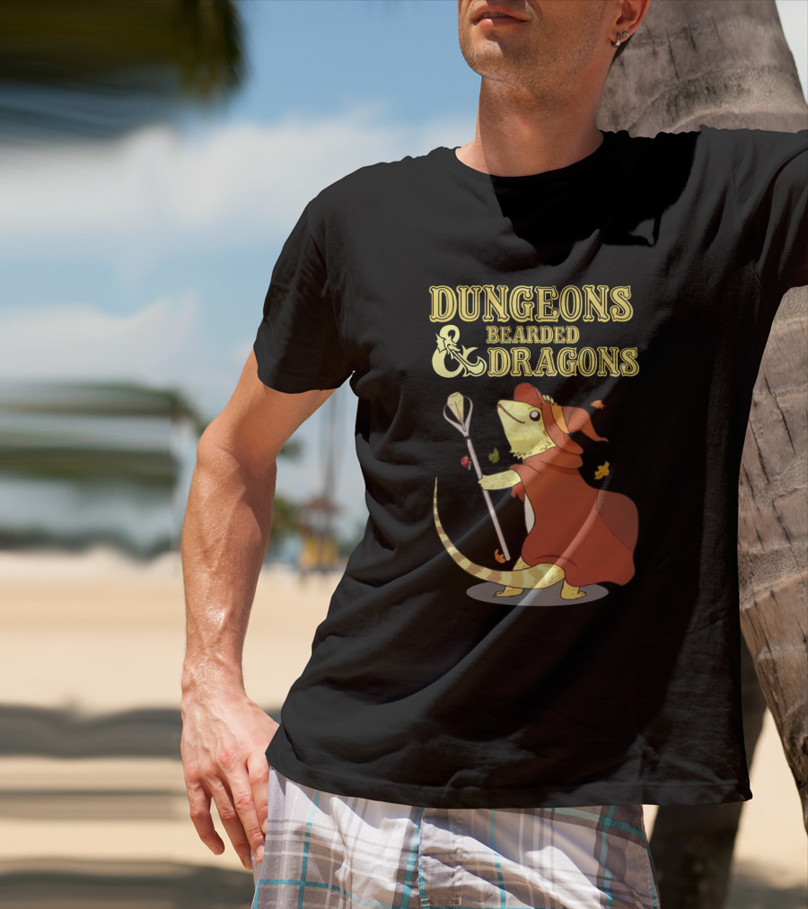 Dungeons Bearded Dragons Wizard With Staff Costume T-Shirt
