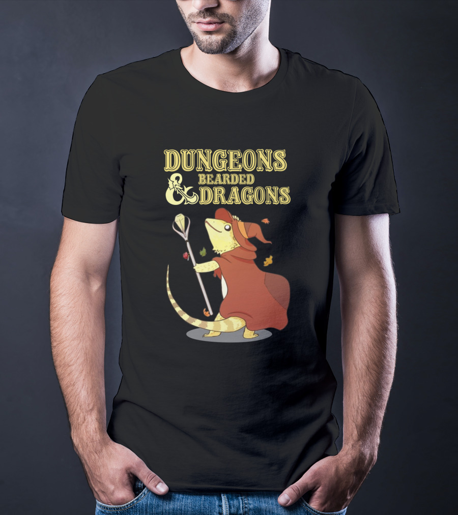 Dungeons Bearded Dragons Wizard With Staff Costume T-Shirt