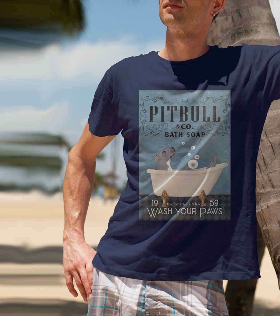 Pitbull And Co. Bath Soap Established 1959 Wash Your Paws T-Shirt