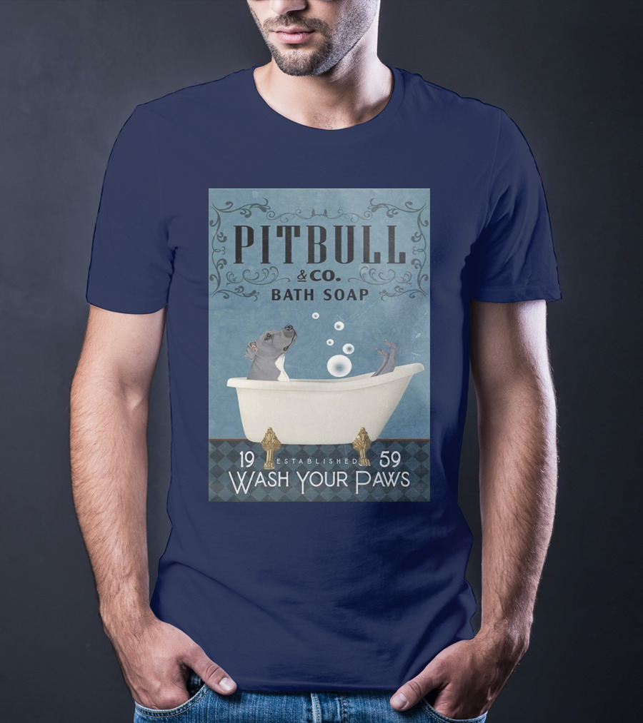 Pitbull And Co. Bath Soap Established 1959 Wash Your Paws T-Shirt