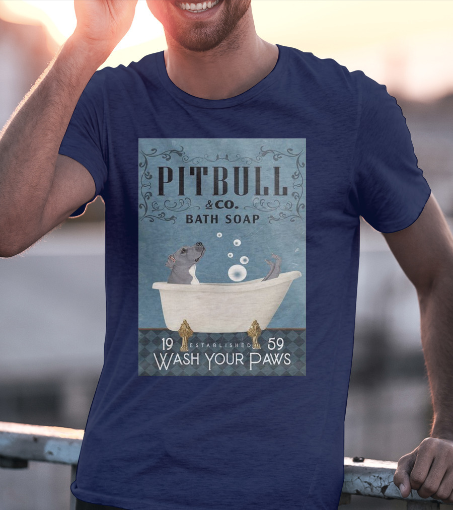 Pitbull And Co. Bath Soap Established 1959 Wash Your Paws T-Shirt