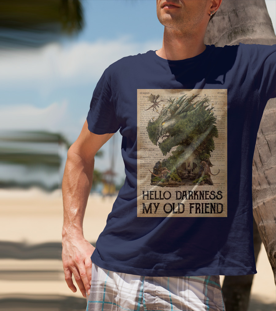 Dragon Hello Darkness My Old Friend Dictionary Page T-Shirt