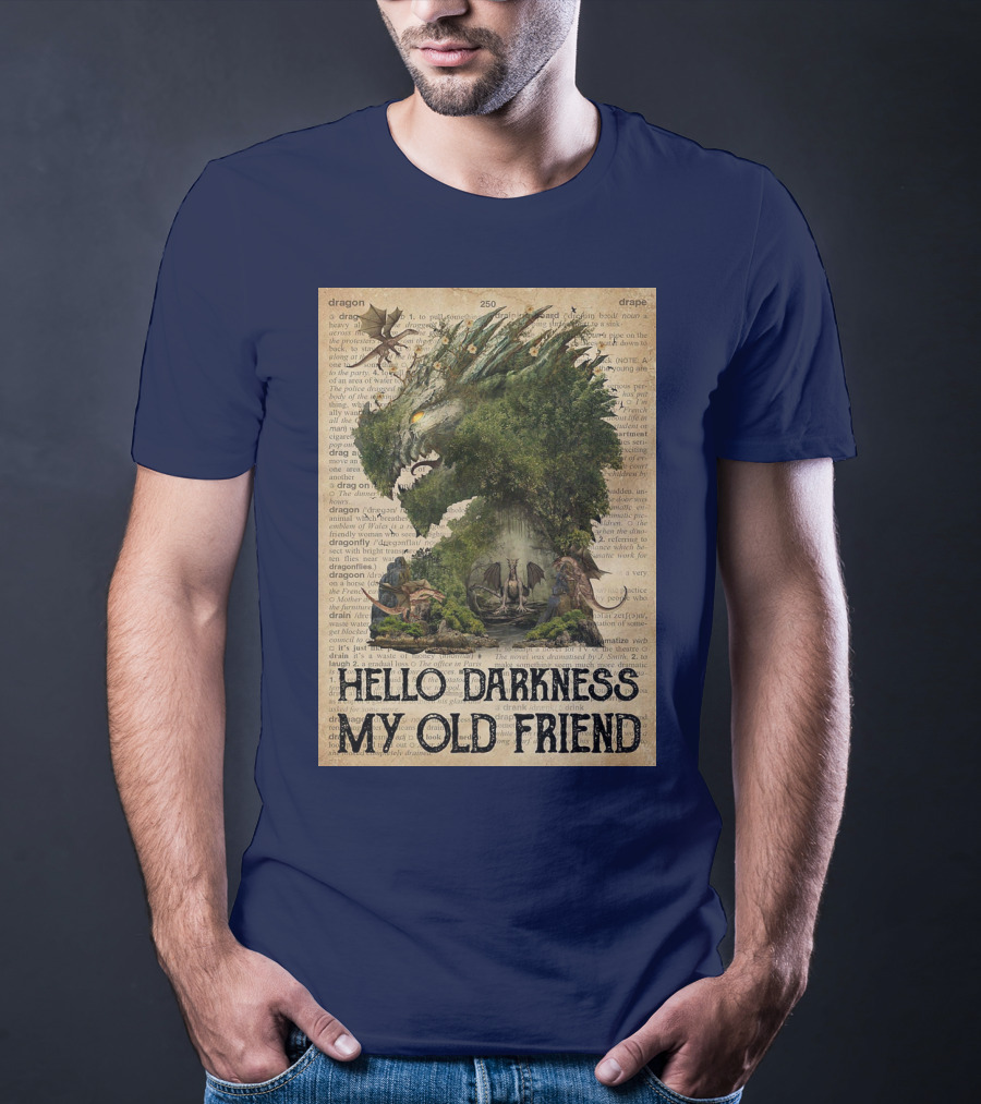 Dragon Hello Darkness My Old Friend Dictionary Page T-Shirt