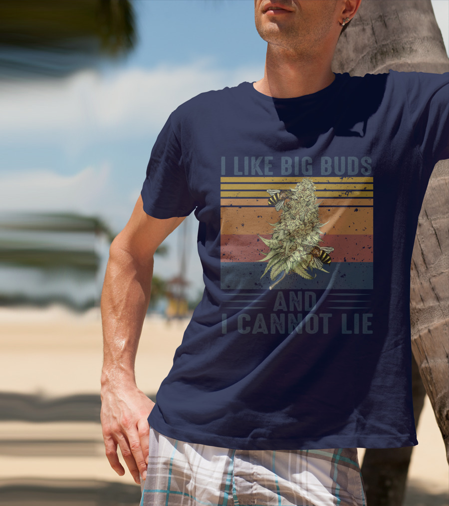 I Like Big Buds And I Cannot Lie Bees Vintage Stripes T-Shirt