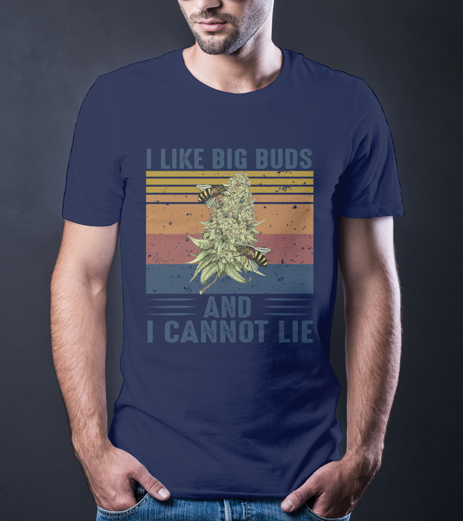 I Like Big Buds And I Cannot Lie Bees Vintage Stripes T-Shirt