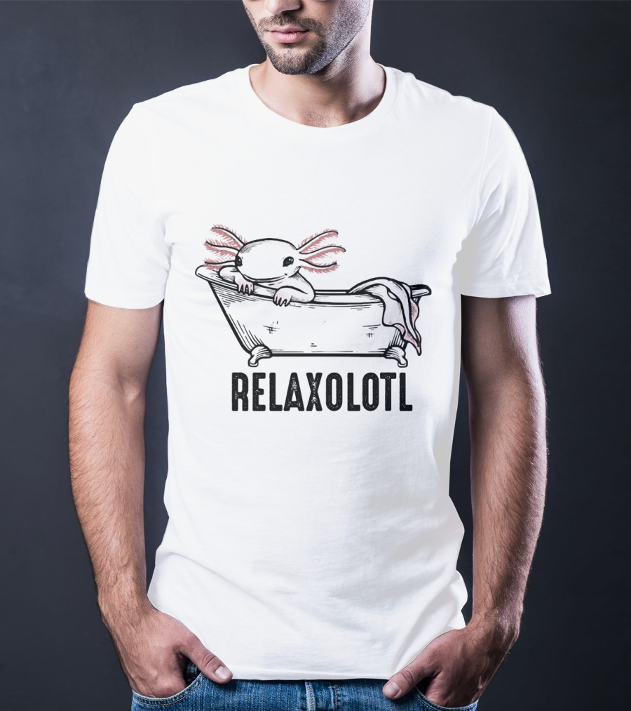 RELAXOLOTL Axolotl Bathtub Scene T-Shirt