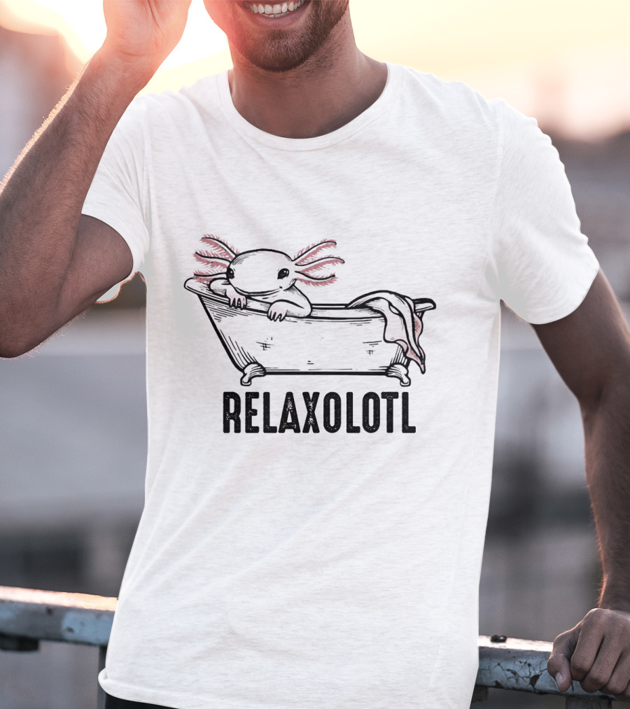 RELAXOLOTL Axolotl Bathtub Scene T-Shirt