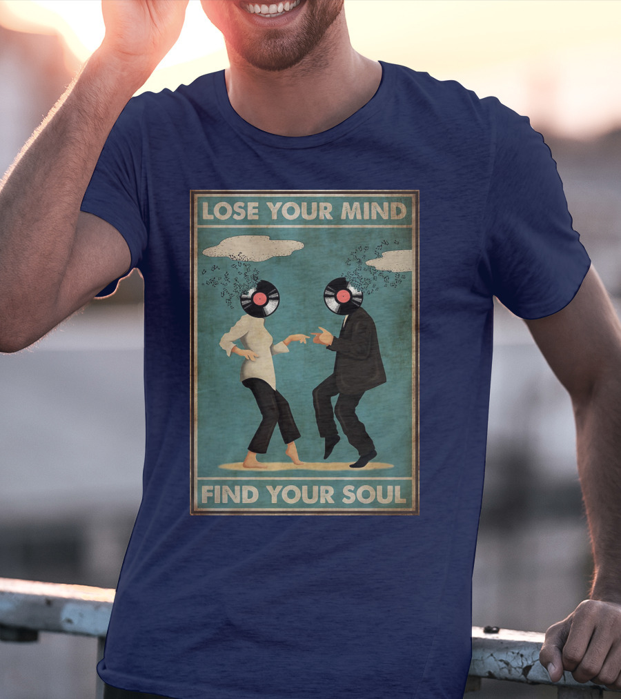 Pulp Fiction Lose Your Mind Find Your Soul Dancing Vinyl Heads T-Shirt