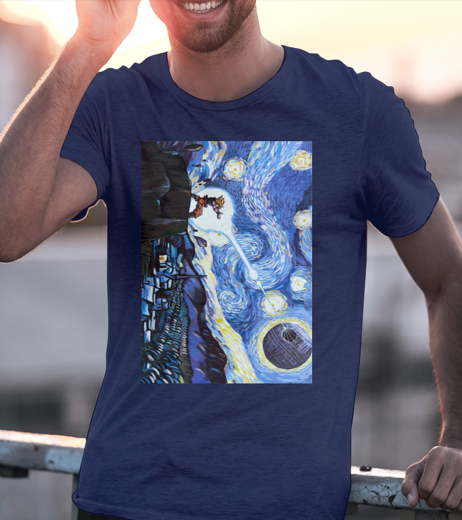 Son Goku Kamehameha Meets Death Star In Starry Night Fusion T-Shirt