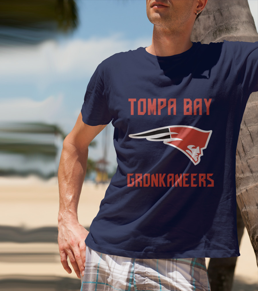 Tompa Bay Gronkaneers New England Patriots Logo Combination T-Shirt