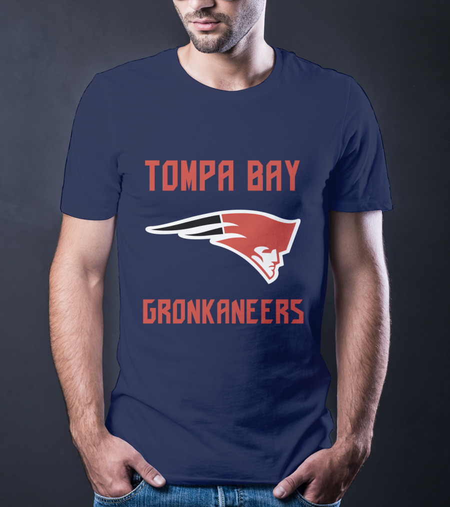 Tompa Bay Gronkaneers New England Patriots Logo Combination T-Shirt