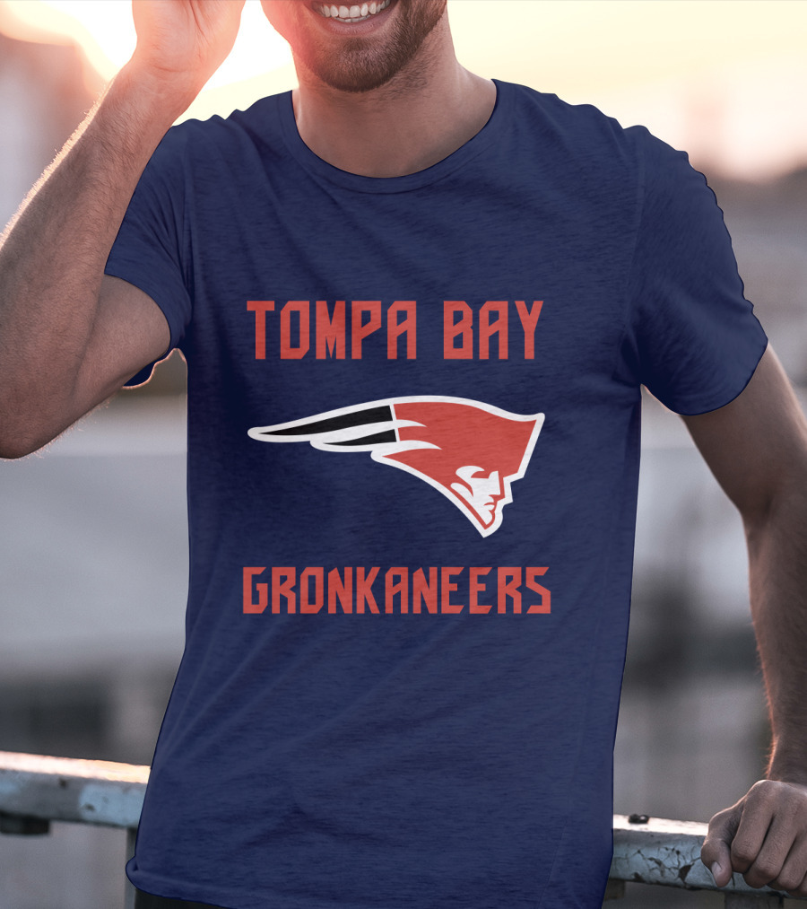 Tompa Bay Gronkaneers New England Patriots Logo Combination T-Shirt