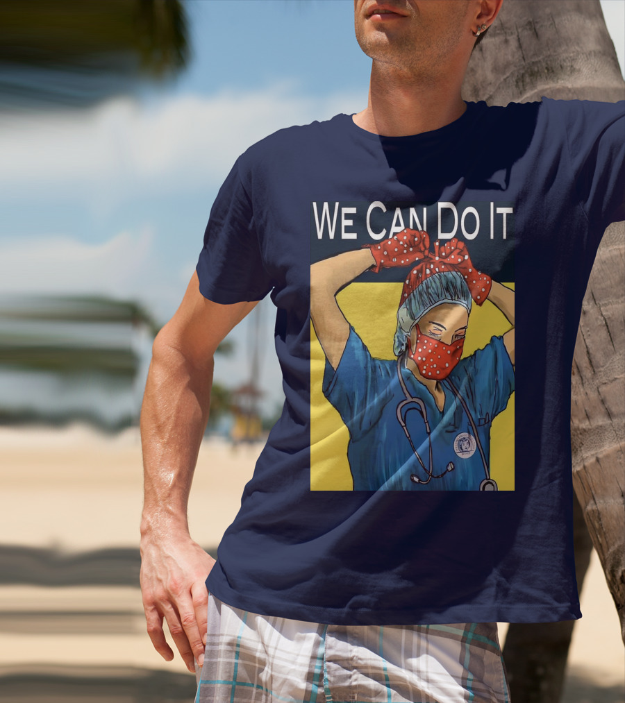 We Can Do It Nurse With Stethoscope And Red Bandana T-Shirt
