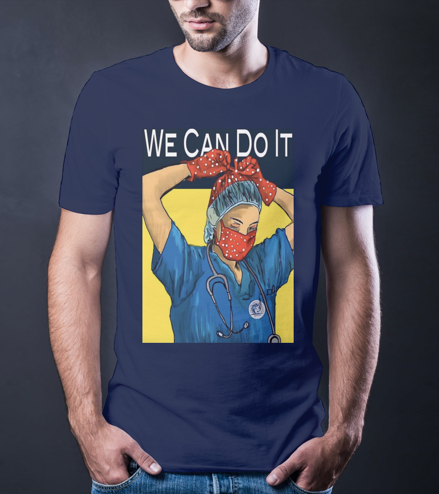 We Can Do It Nurse With Stethoscope And Red Bandana T-Shirt