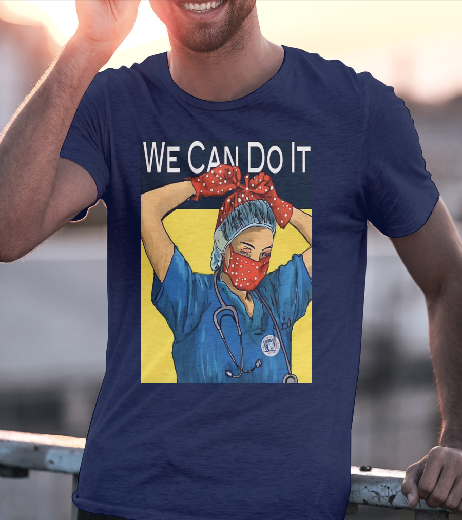 We Can Do It Nurse With Stethoscope And Red Bandana T-Shirt
