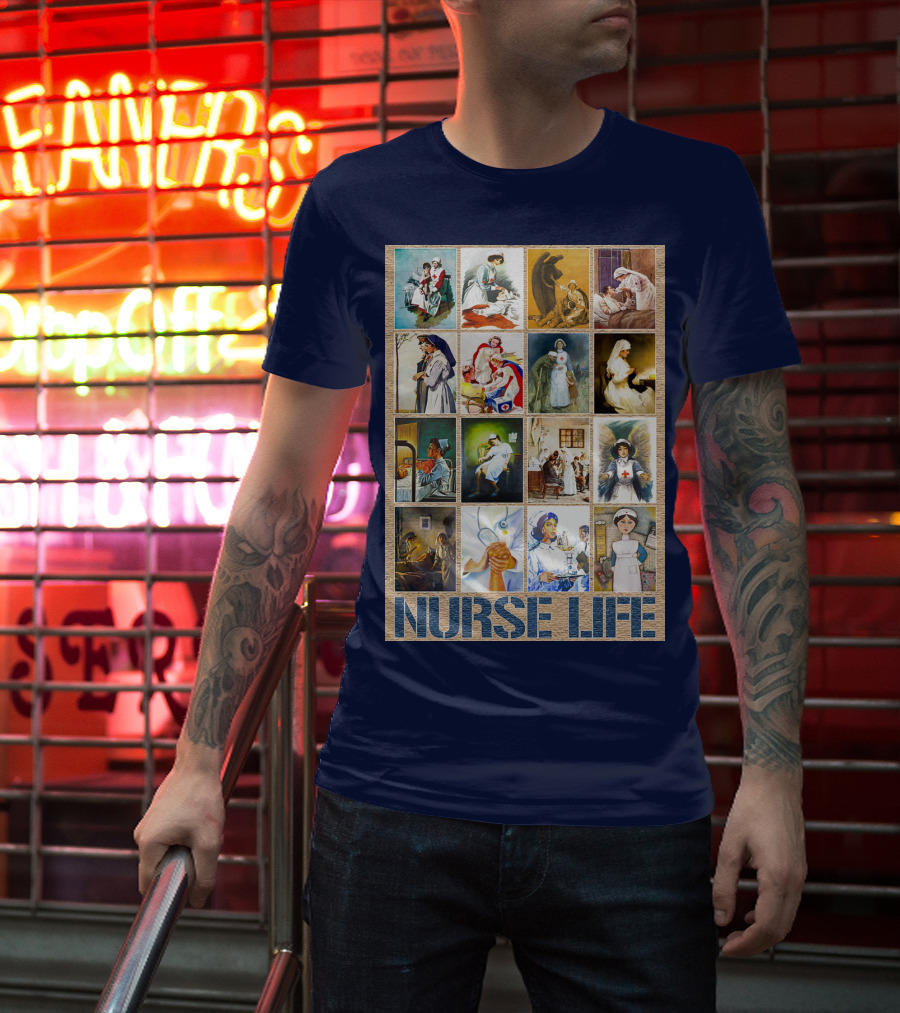 Nurse Life Vintage Nursing Images Collage T-Shirt