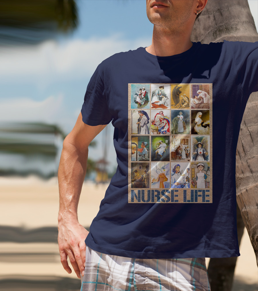 Nurse Life Vintage Nursing Images Collage T-Shirt