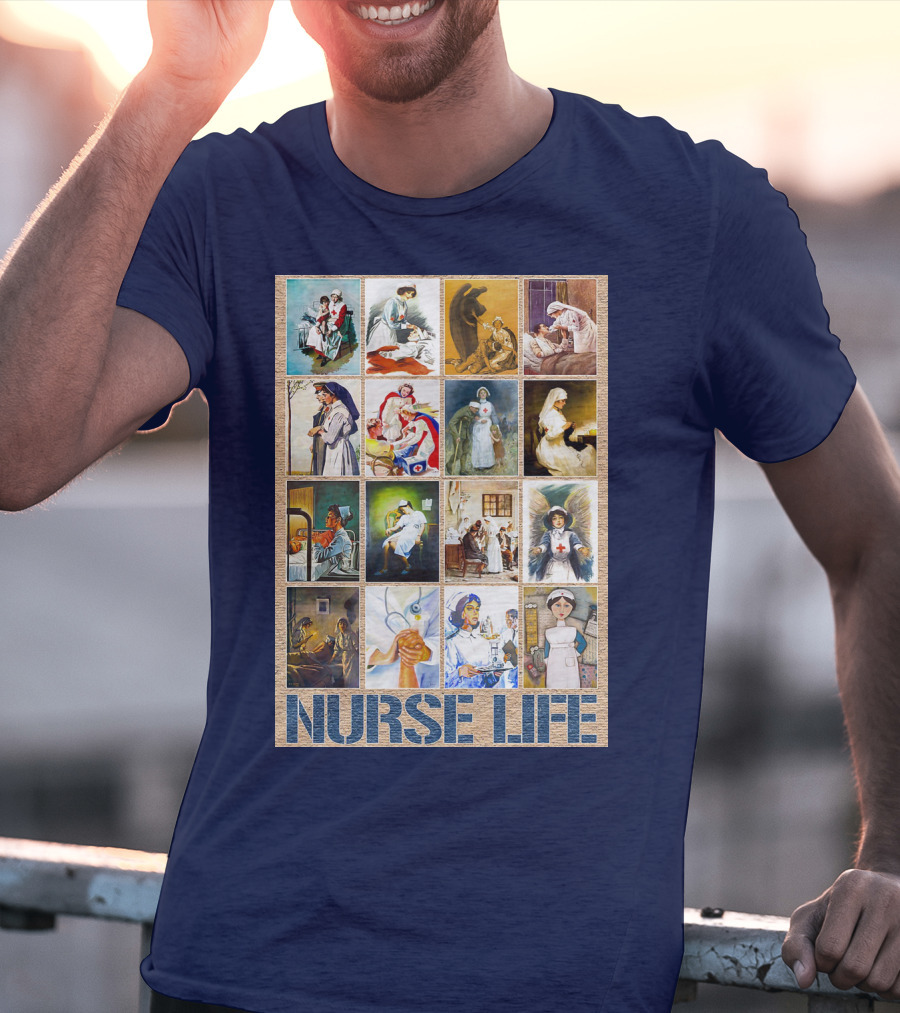 Nurse Life Vintage Nursing Images Collage T-Shirt