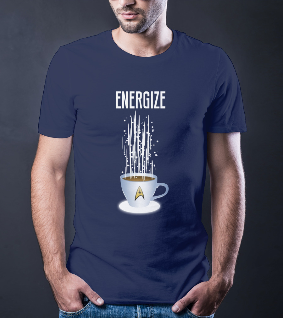 Energize Star Trek Coffee Oversized Plus Size T-Shirt