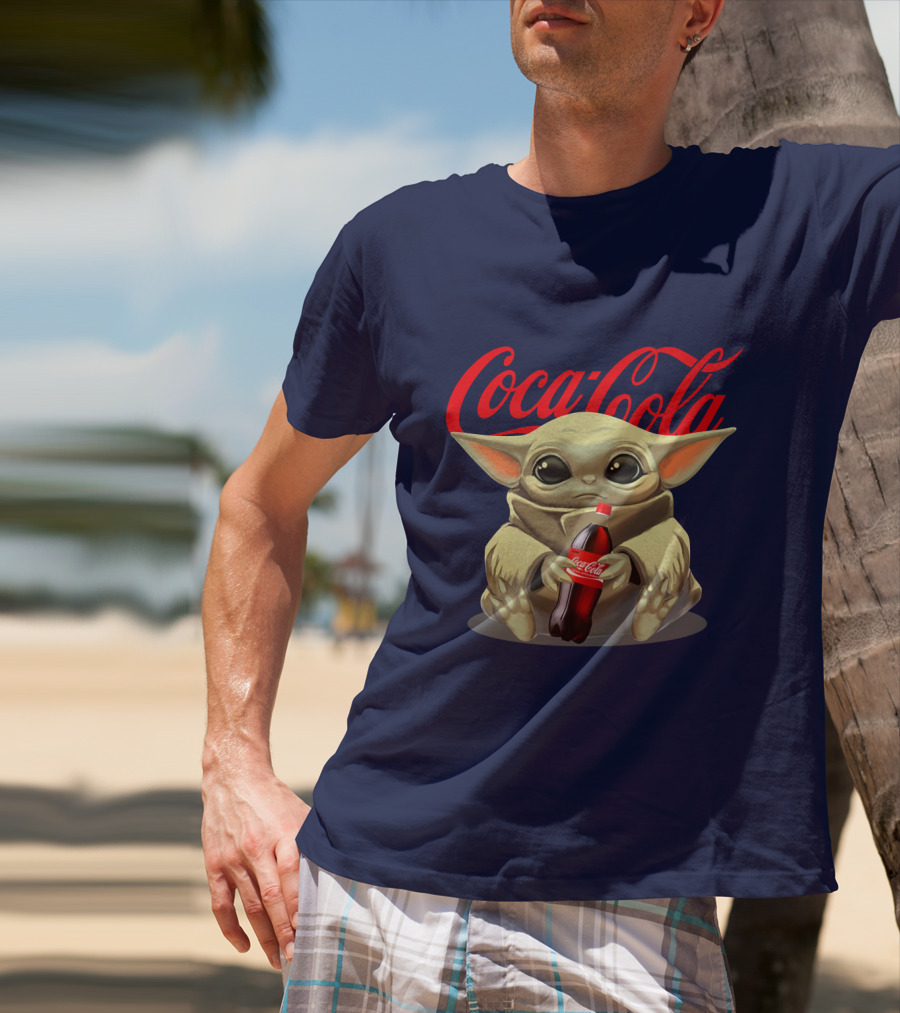 Star Wars Baby Yoda Holds Coca Cola Bottle T-Shirt