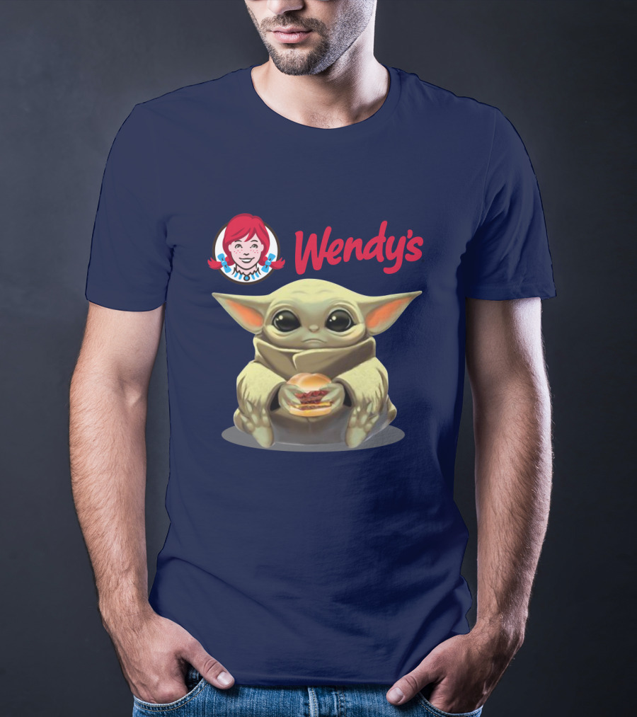 Baby Yoda Hugging Wendy's Hamburger Star Wars T-Shirt