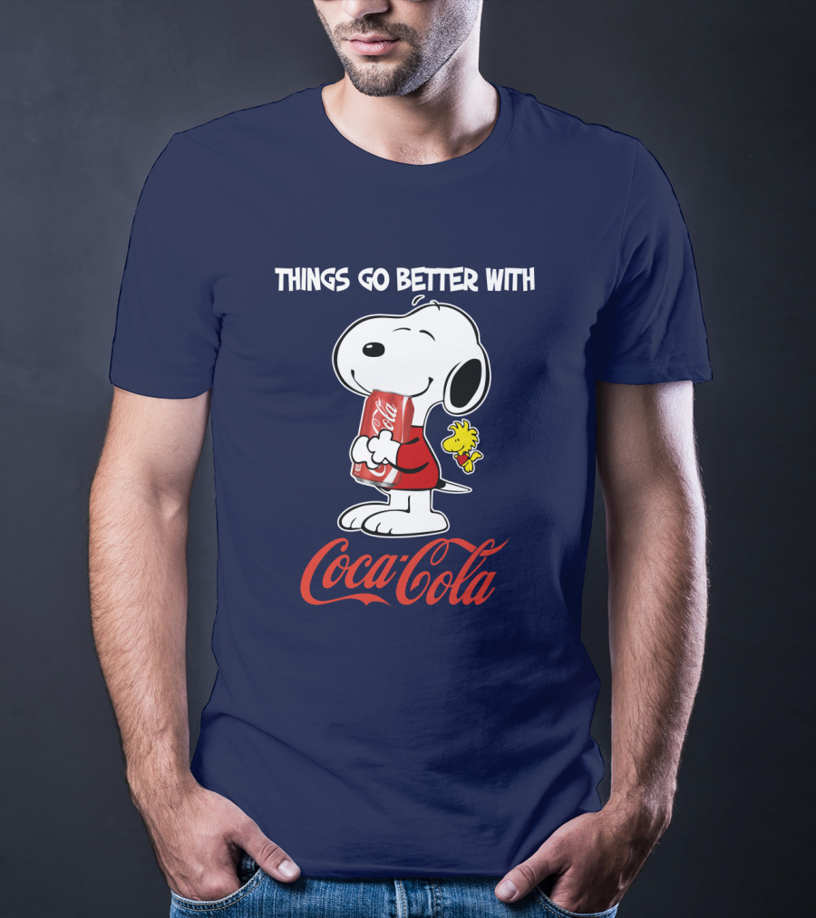 Snoopy Woodstock Things Go Better With Coca Cola T-Shirt