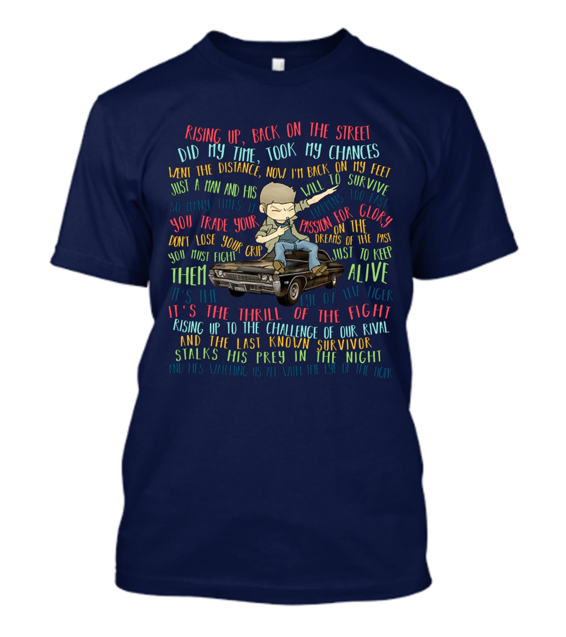 Supernatural Back On The Street Eye Of The Tiger Character On Car Stalking Prey In The Night T-Shirt