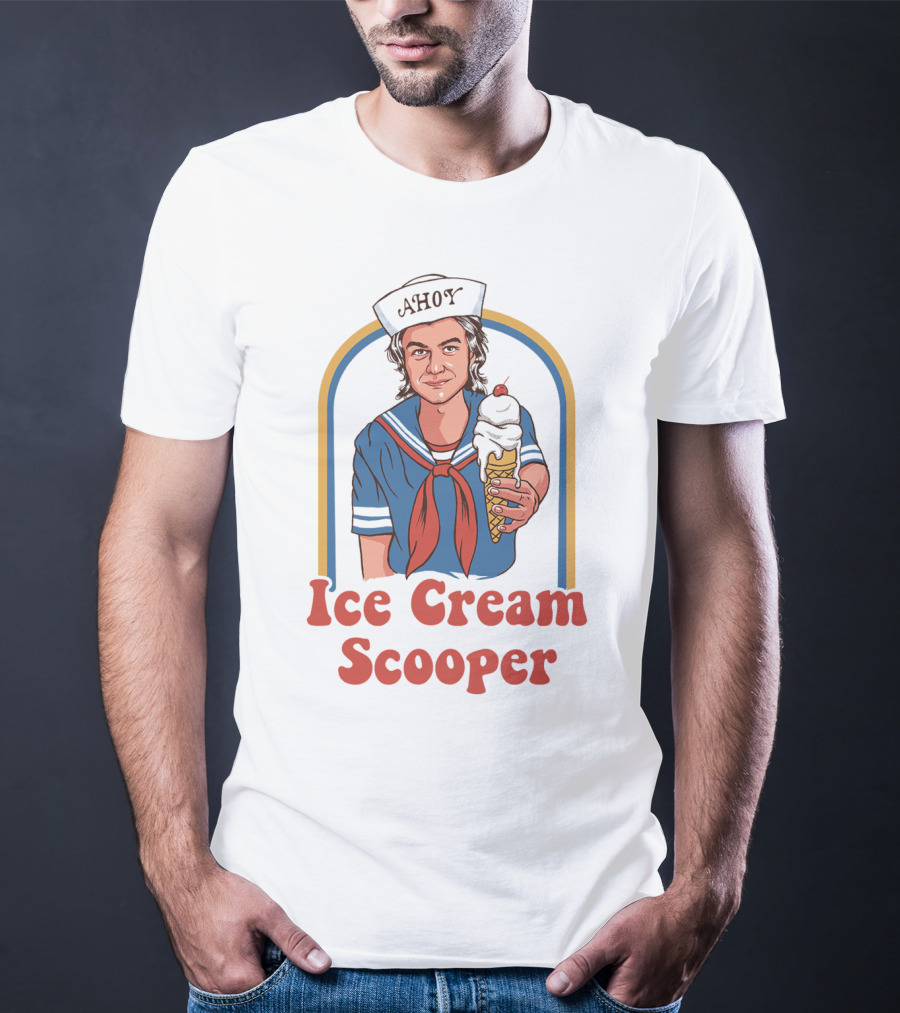 Ahoy Ice Cream Scooper Steve Harrington Sailor Outfit Cone T-Shirt