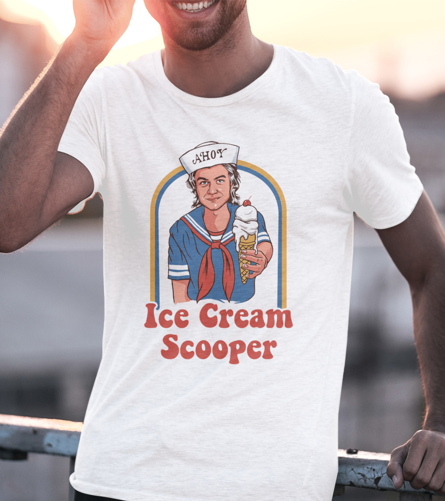 Ahoy Ice Cream Scooper Steve Harrington Sailor Outfit Cone T-Shirt
