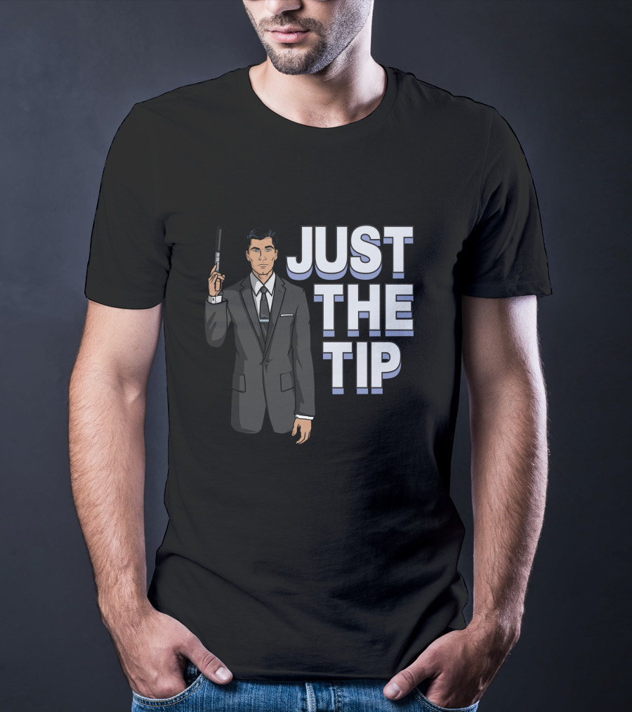 Archer Just The Tip Text Cartoon Character In Suit T-Shirt