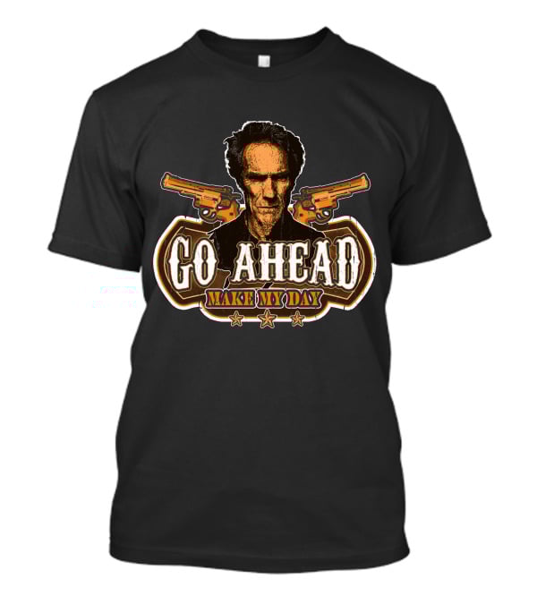 Go Ahead Make My Day Clint Eastwood Dirty Harry Guns Retro T-Shirt