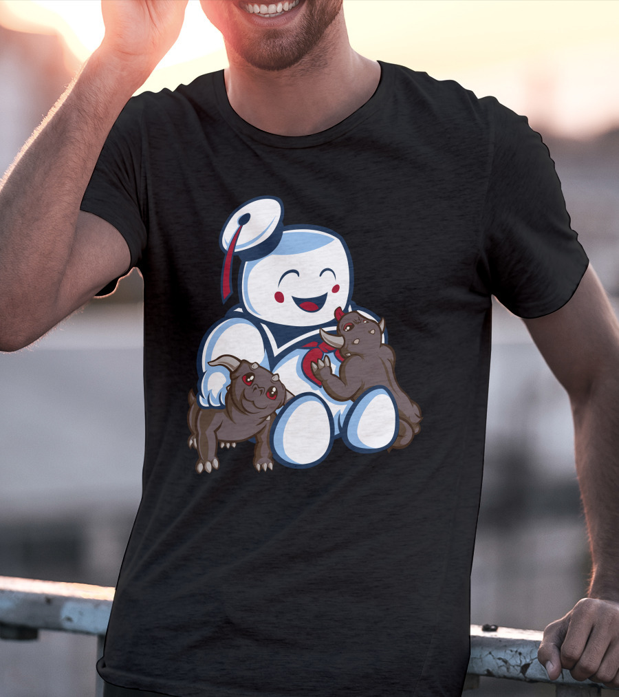 Stay Puft Marshmallow Man And Terror Dogs Ghostbusters Cuteness T-Shirt