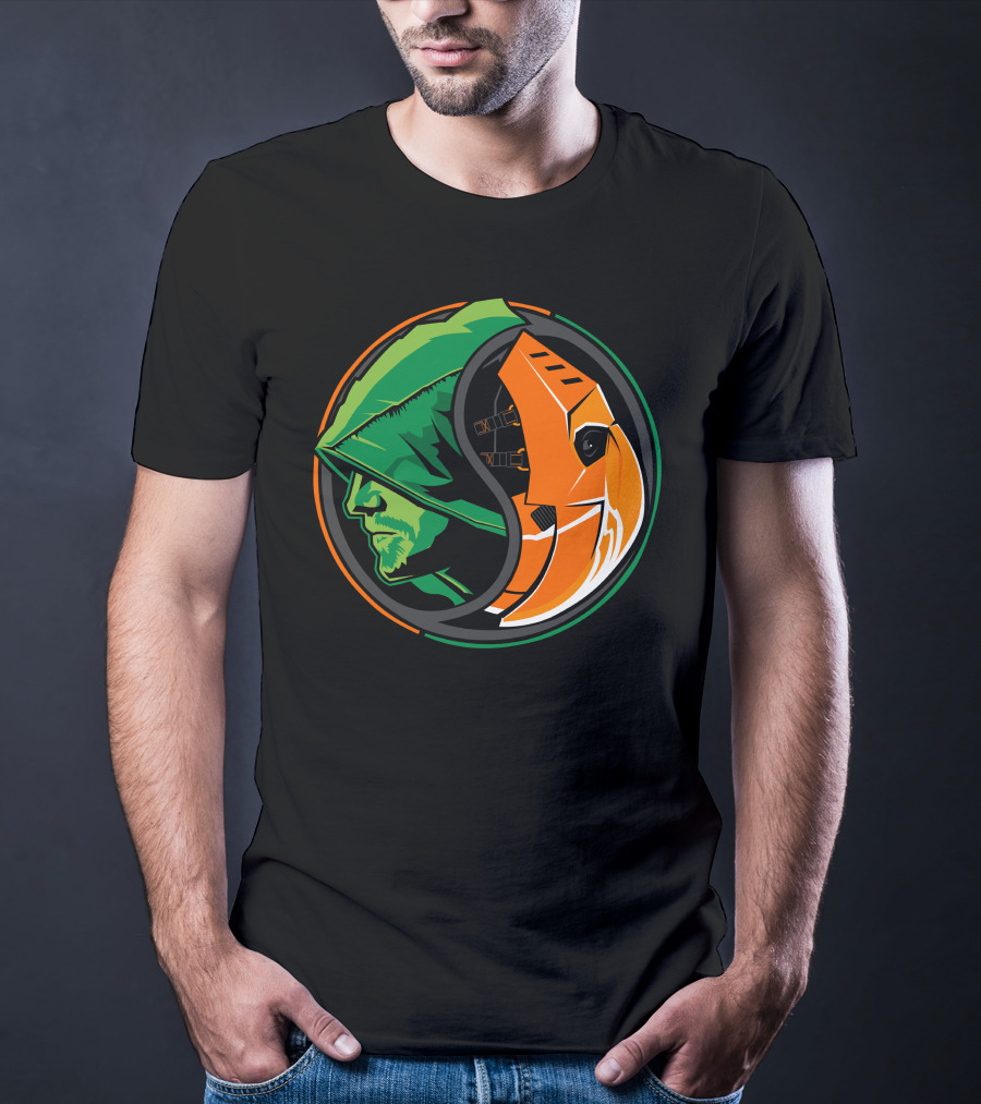 Green Arrow Slade Deathstroke Yin Yang T-Shirt