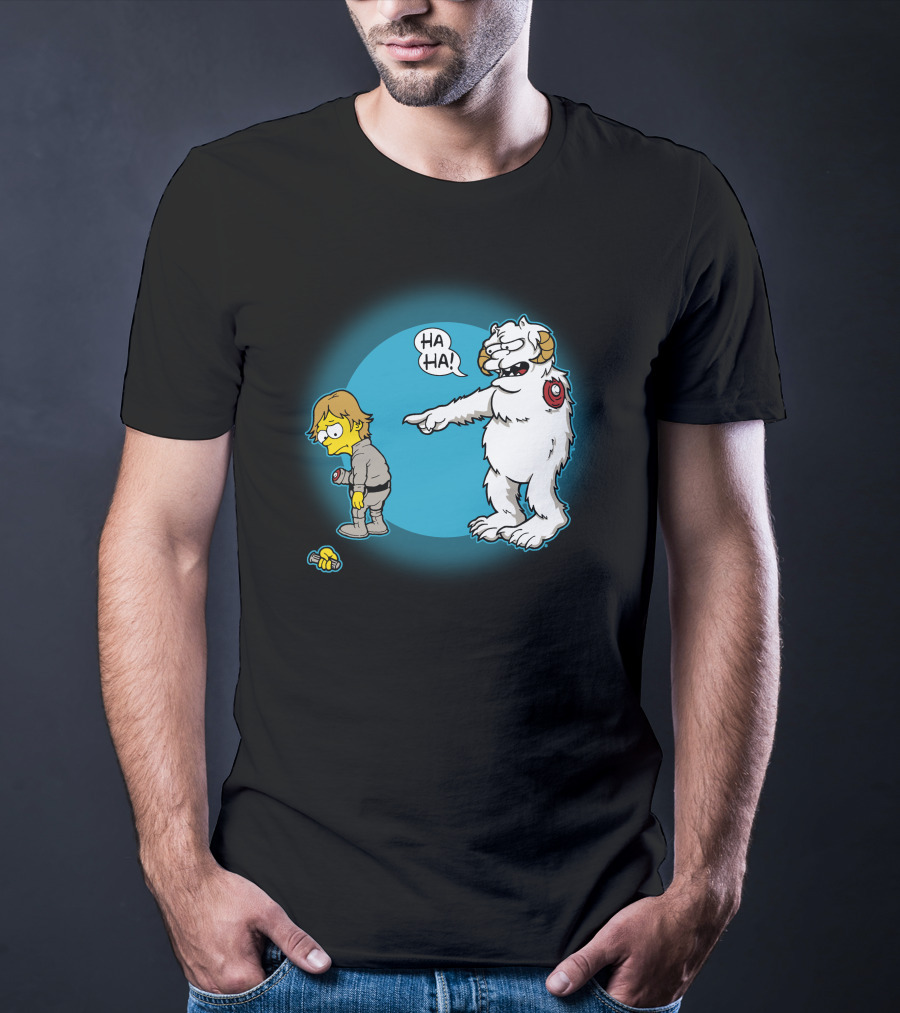 Ha-Hoth Star Wars Bart Simpson Wampa Nelson Muntz T-Shirt