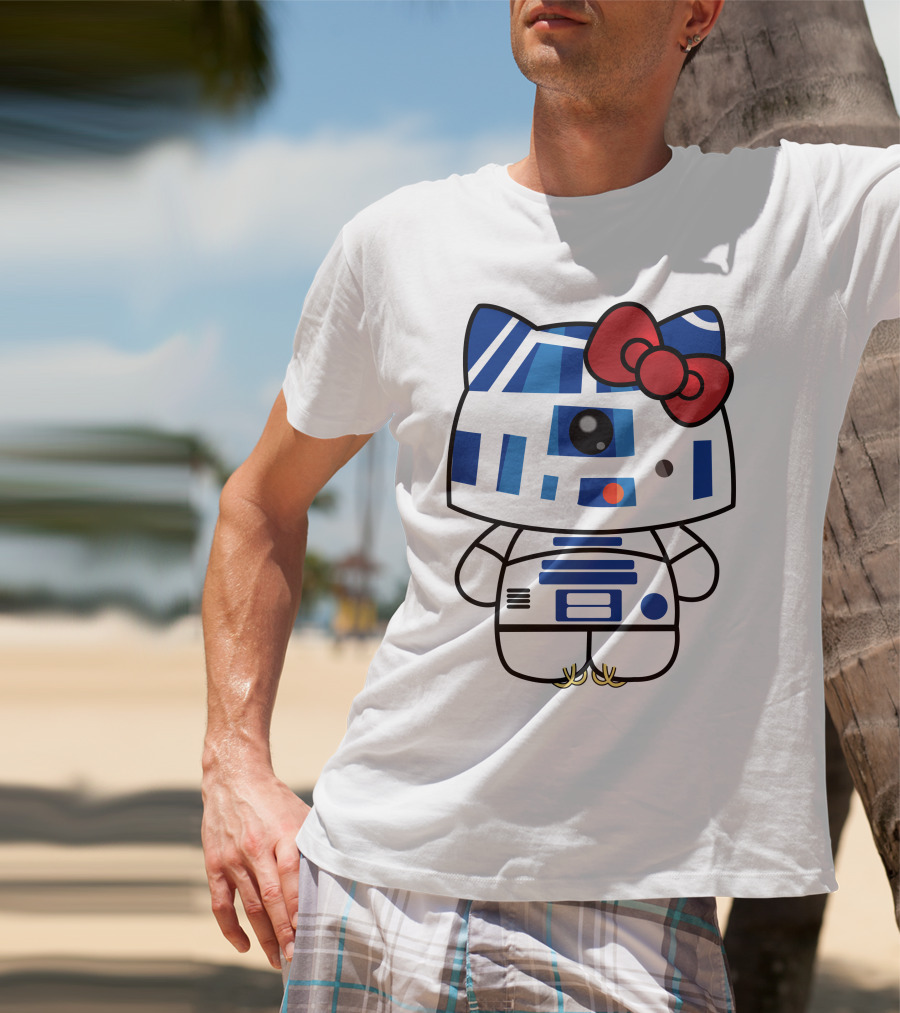 Hello Kitty Star Wars R2D2 Character Fusion With Bow T-Shirt