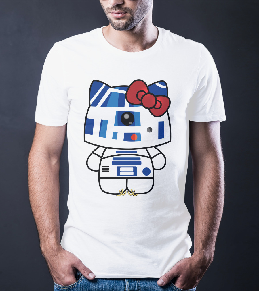 Hello Kitty Star Wars R2D2 Character Fusion With Bow T-Shirt