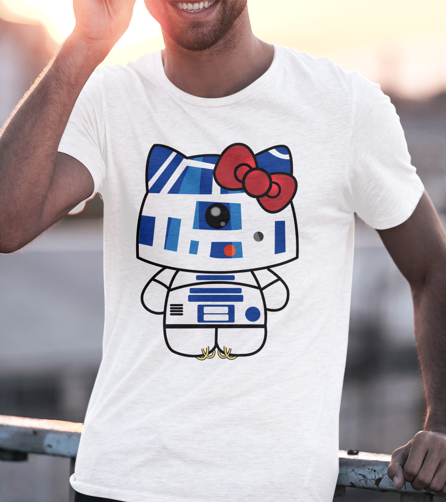 Hello Kitty Star Wars R2D2 Character Fusion With Bow T-Shirt