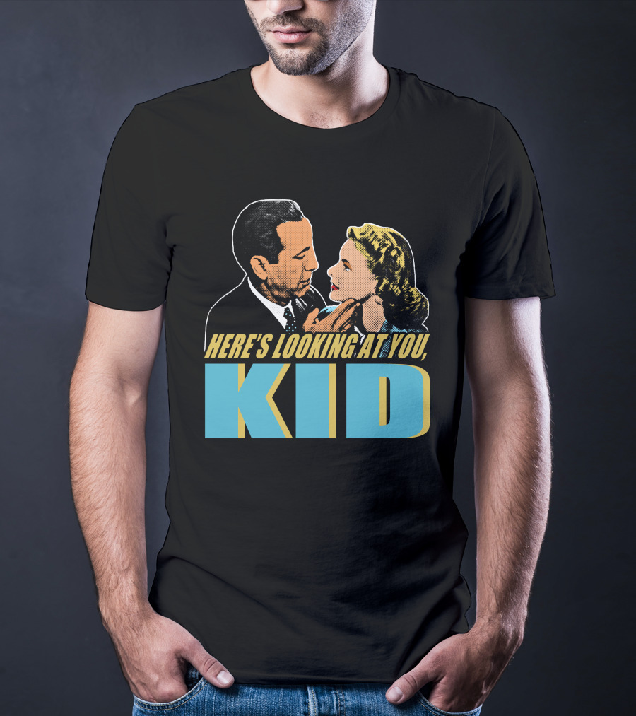 Here's Looking At You Kid Casablanca Movie Scene Retro T-Shirt