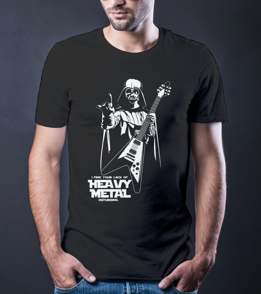 I Find Your Lack Of Heavy Metal Disturbing Star Wars Darth Vader Playing Guitar T-Shirt