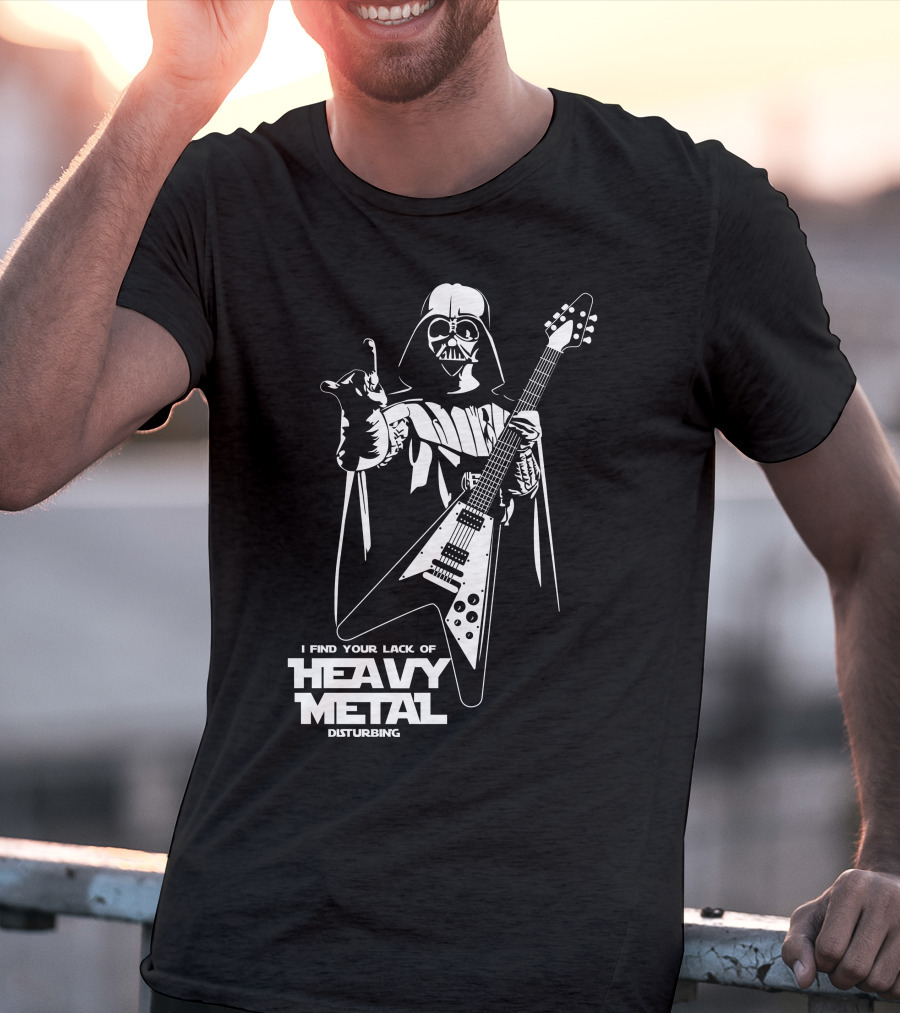 I Find Your Lack Of Heavy Metal Disturbing Star Wars Darth Vader Playing Guitar T-Shirt