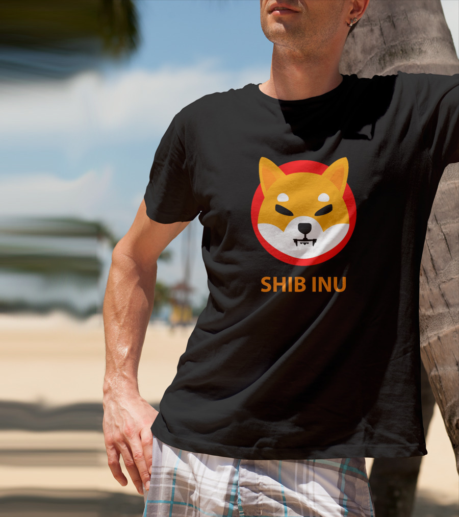 SHIB INU Coin Crypto Logo Red Circle T-Shirt