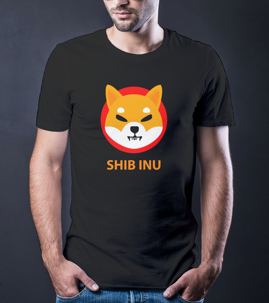 SHIB INU Coin Crypto Logo Red Circle T-Shirt
